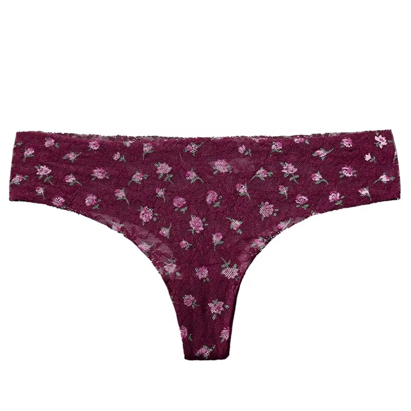 Thong underwear with illustrations