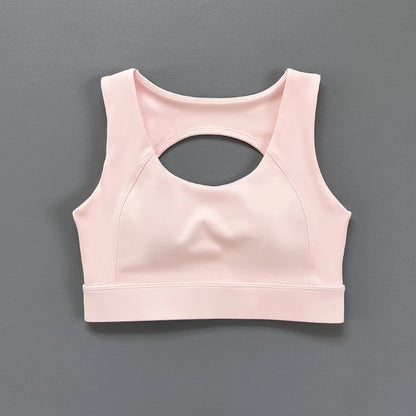Sports bra with an opening in the back