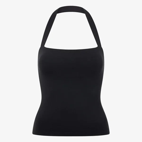 A slimming sporty collared tank top