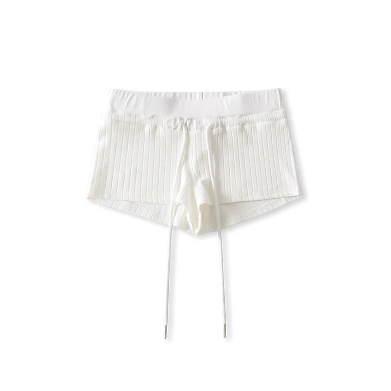 Mini shorts with striped texture