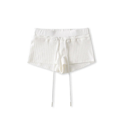Mini shorts with striped texture