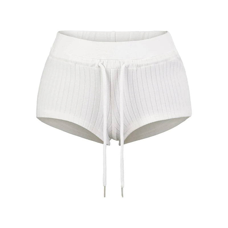 Mini shorts with striped texture