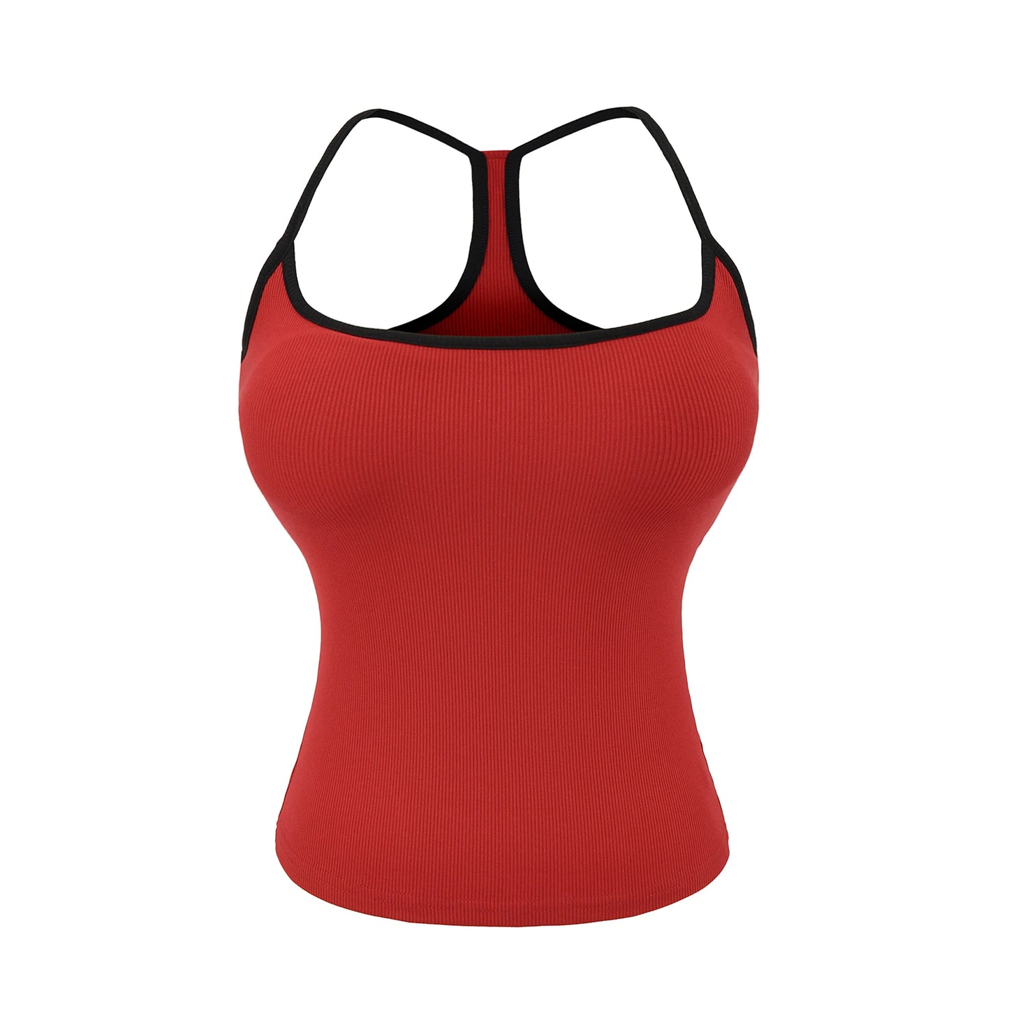 Sporty style tank top with a built-in bra