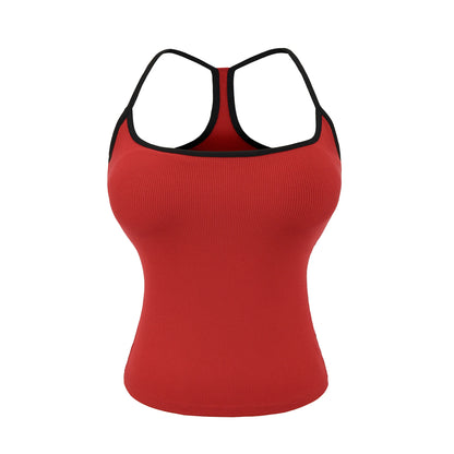 Sporty style tank top with a built-in bra