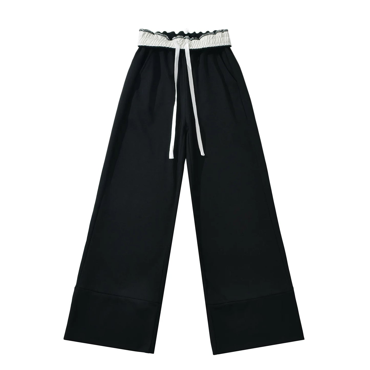Sweatpants with folded rubber