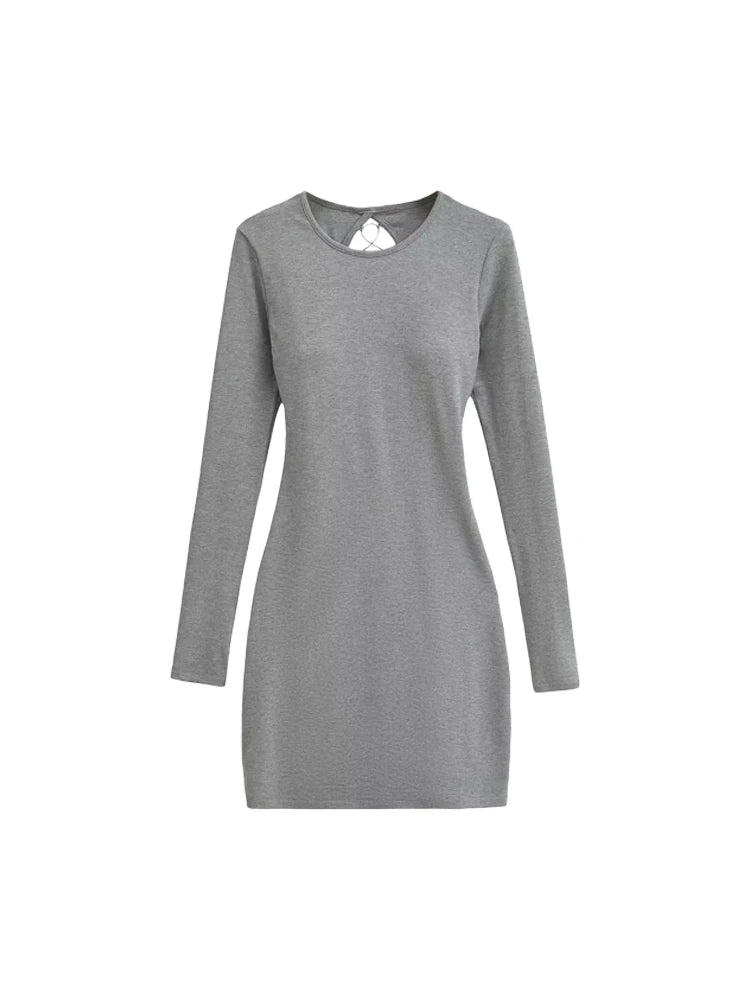A dress with a built-in bra and an open back