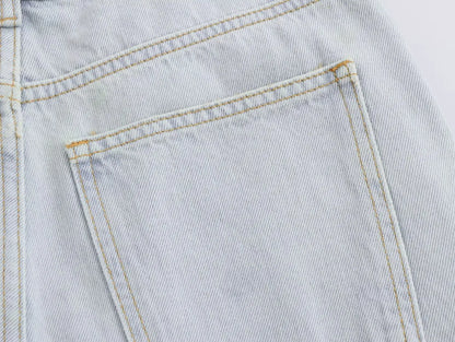 High waisted straight jeans