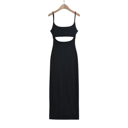 A dress with an opening in the stomach