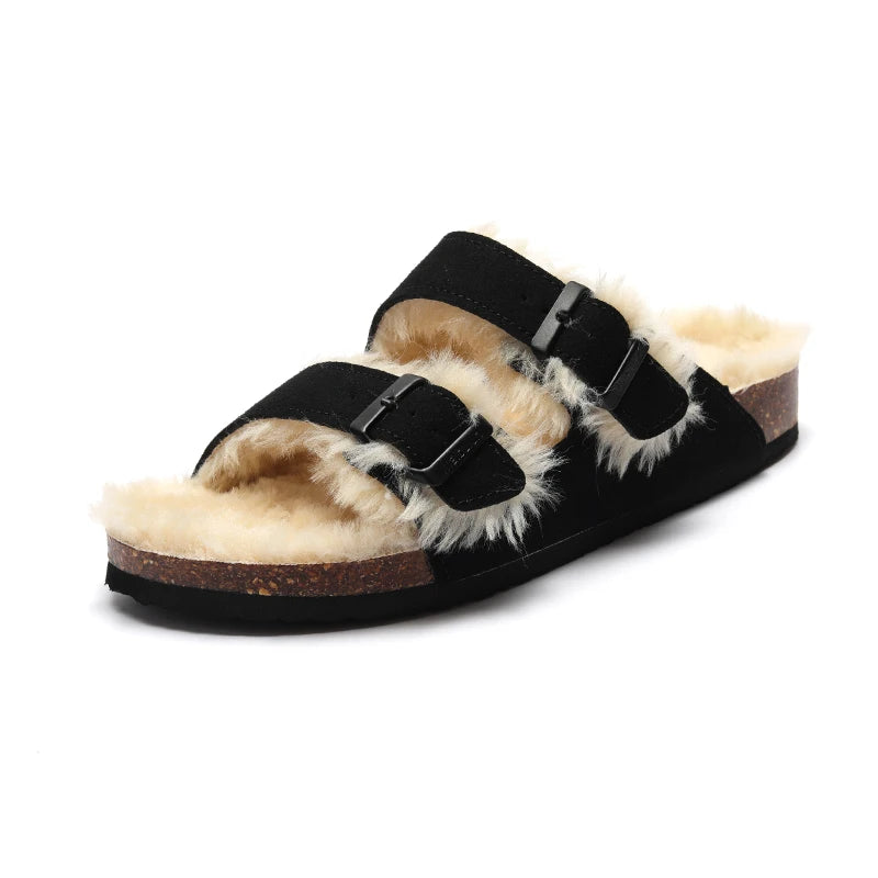 Extra furry sandals