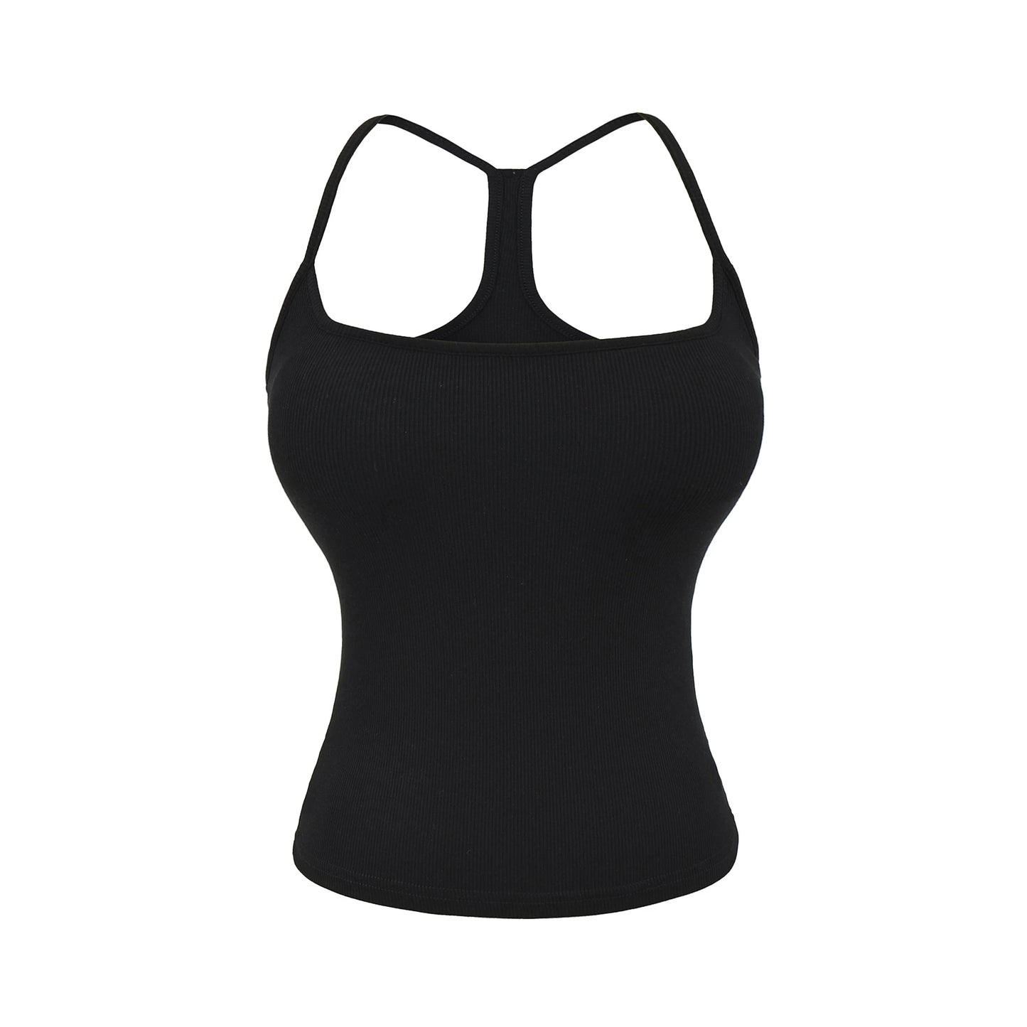 Sporty style tank top with a built-in bra