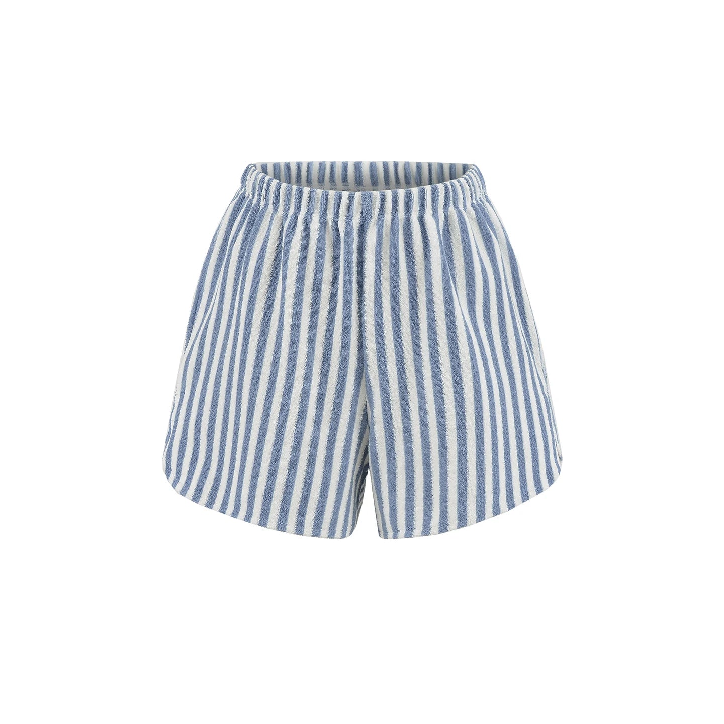 Striped shorts in towel texture