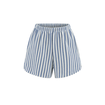 Striped shorts in towel texture