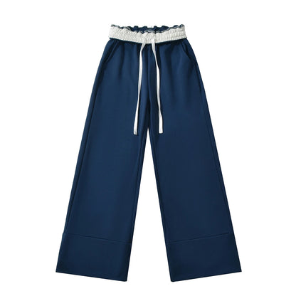 Sweatpants with folded rubber