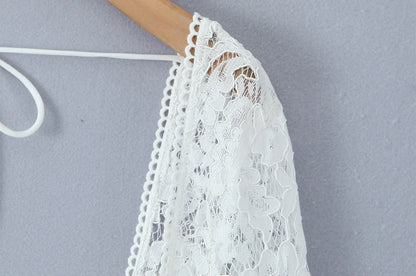 French style dress with lace sleeves