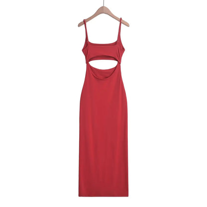 A dress with an opening in the stomach