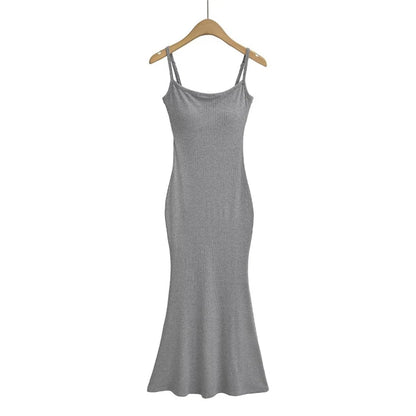 Spaghetti dress with built-in bra