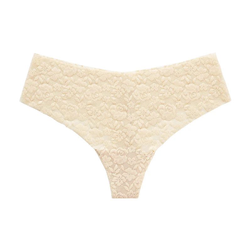 Floral lace thong