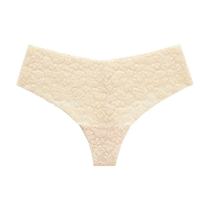 Floral lace thong