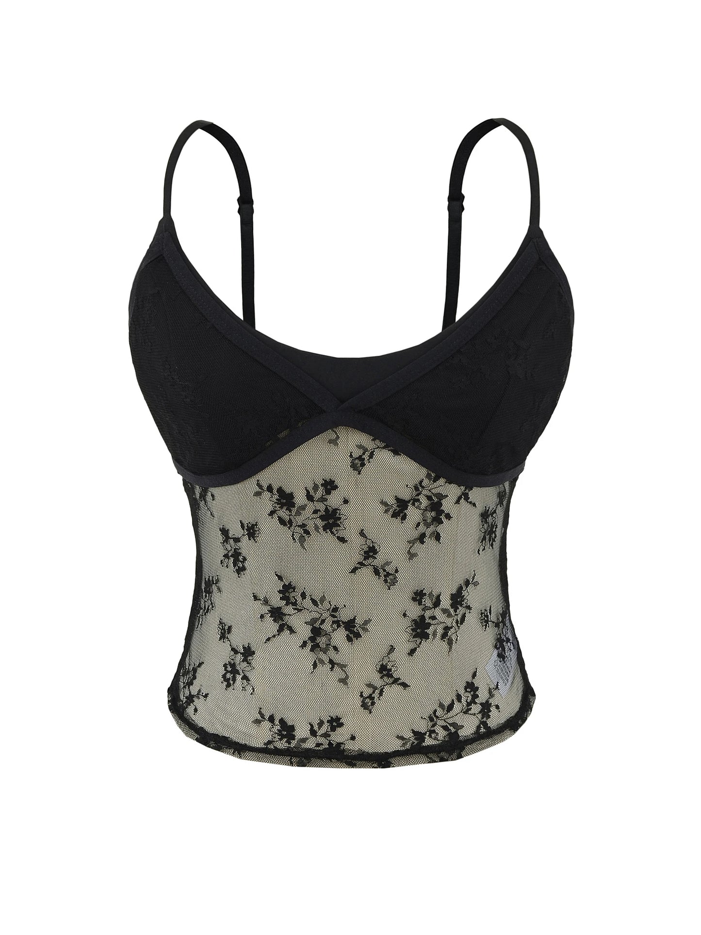 French style lace triangle tank top