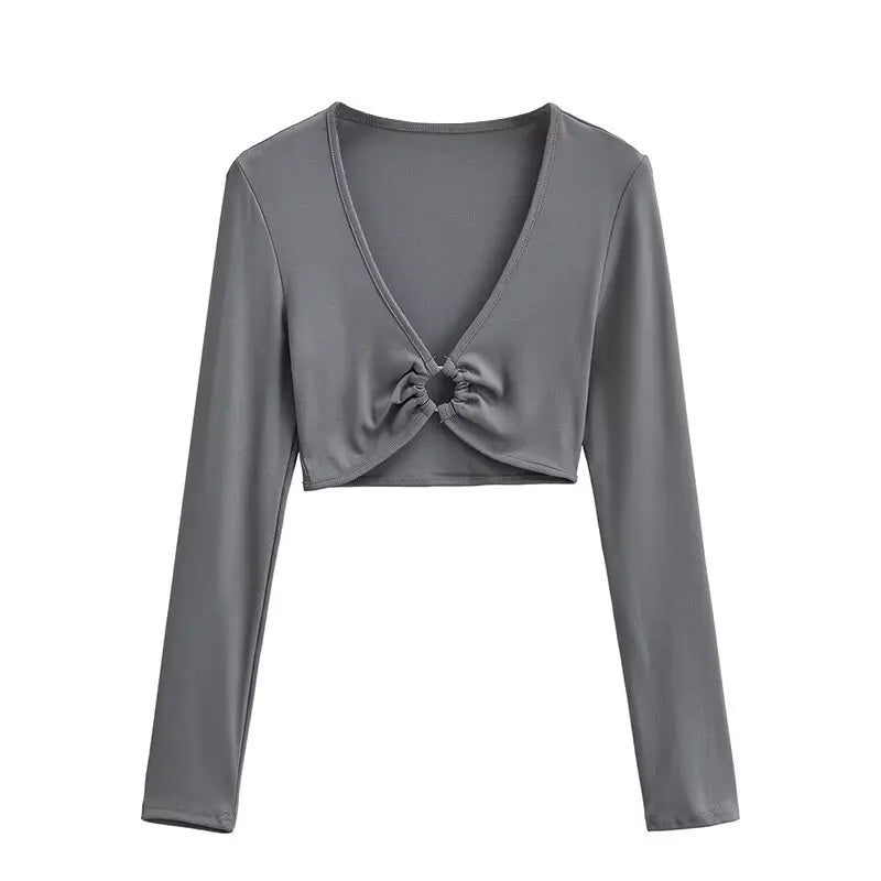 Long shirt with a ring at the neckline