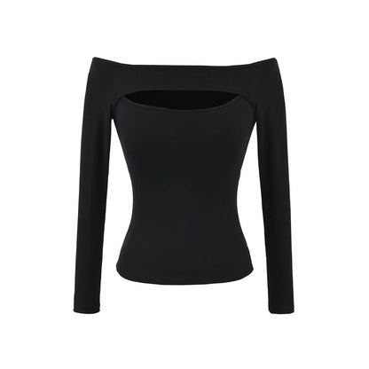 A long shirt with an opening at the neckline and a built-in bra