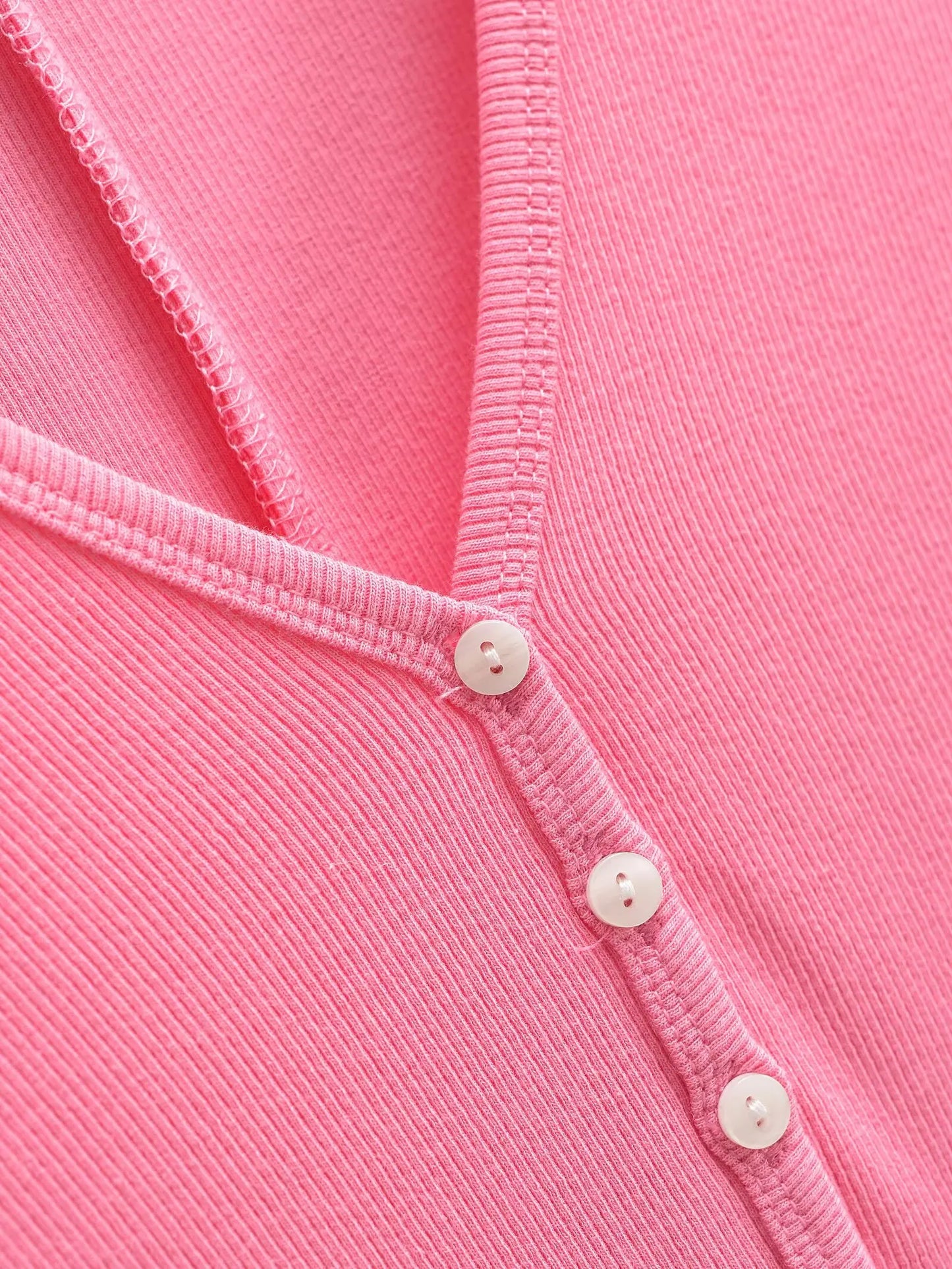 Buttoned v-neck overall
