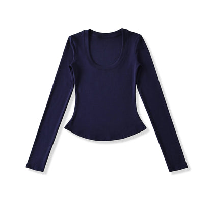 A soft long shirt with a round neckline