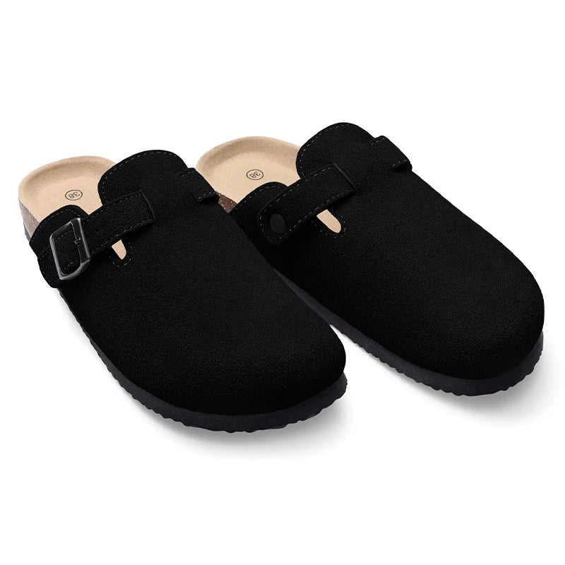 Open shoes with a buckle