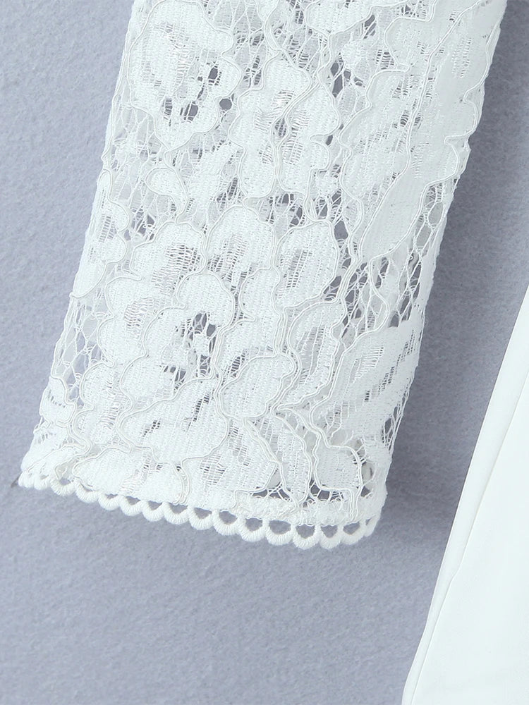 French style dress with lace sleeves