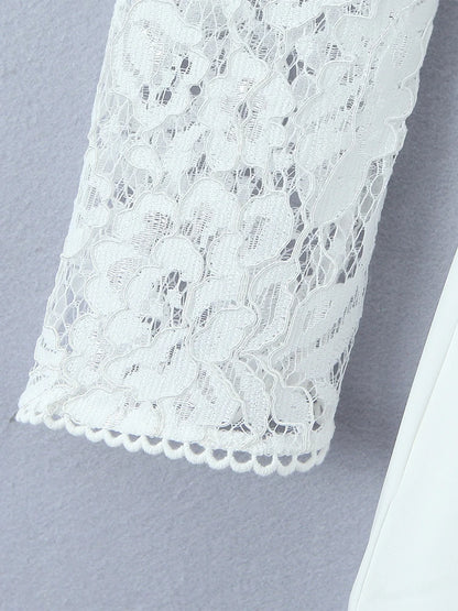 French style dress with lace sleeves