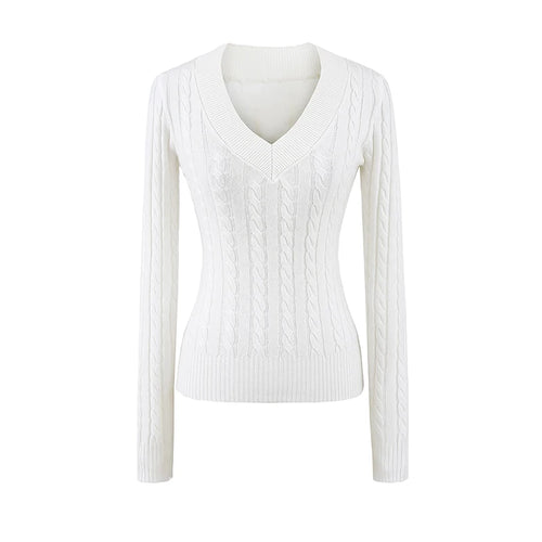 סוודר וי צמוד