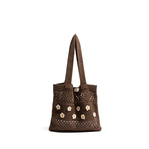 Floral half mesh bag