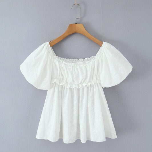 חולצה מנופחת לבנה