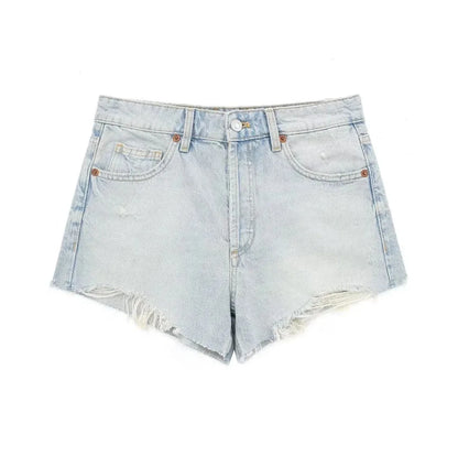 Basic ripped short jeans