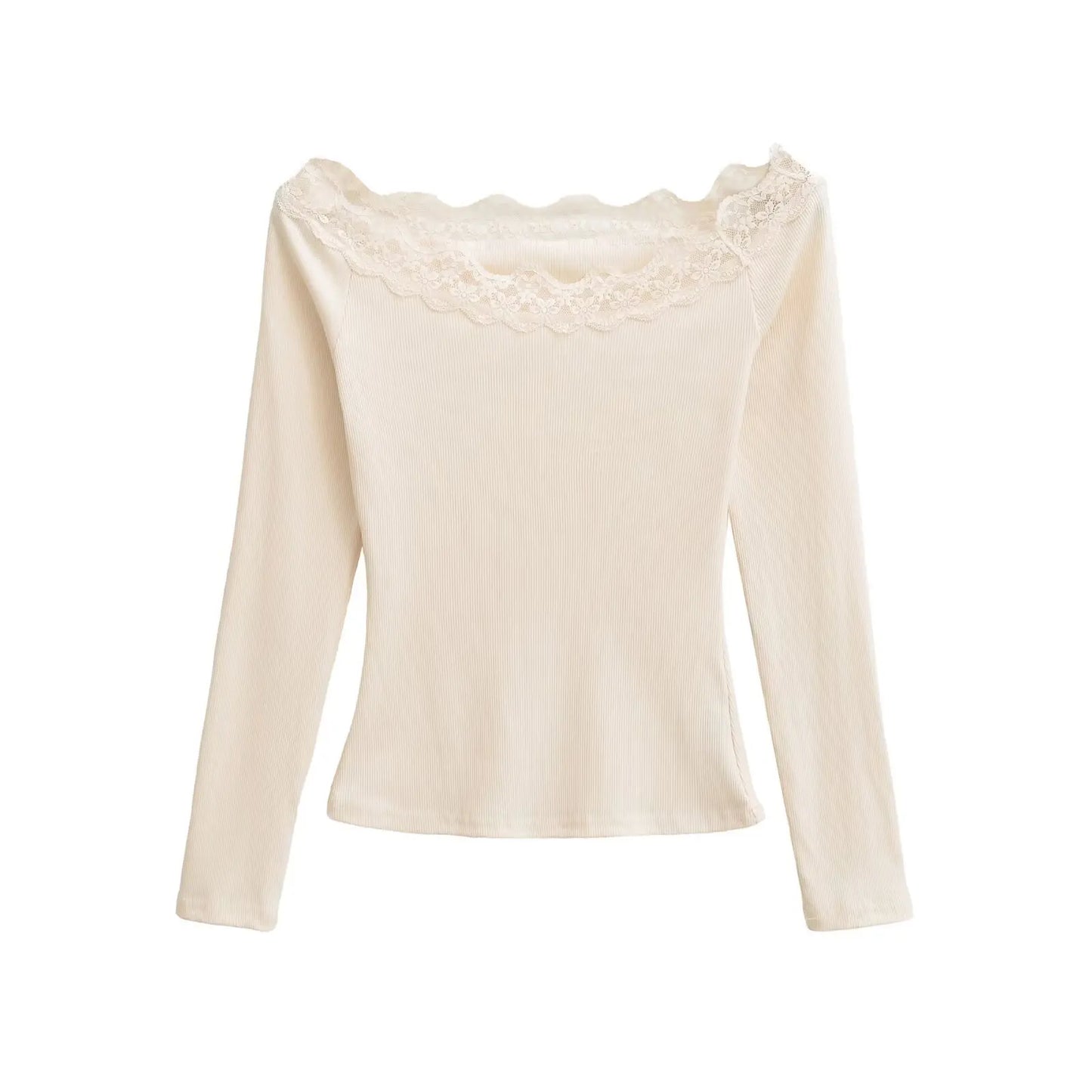 Long shirt with lace decorations