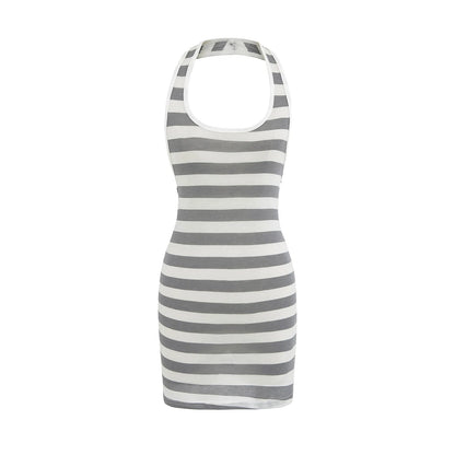 Striped collar dress
