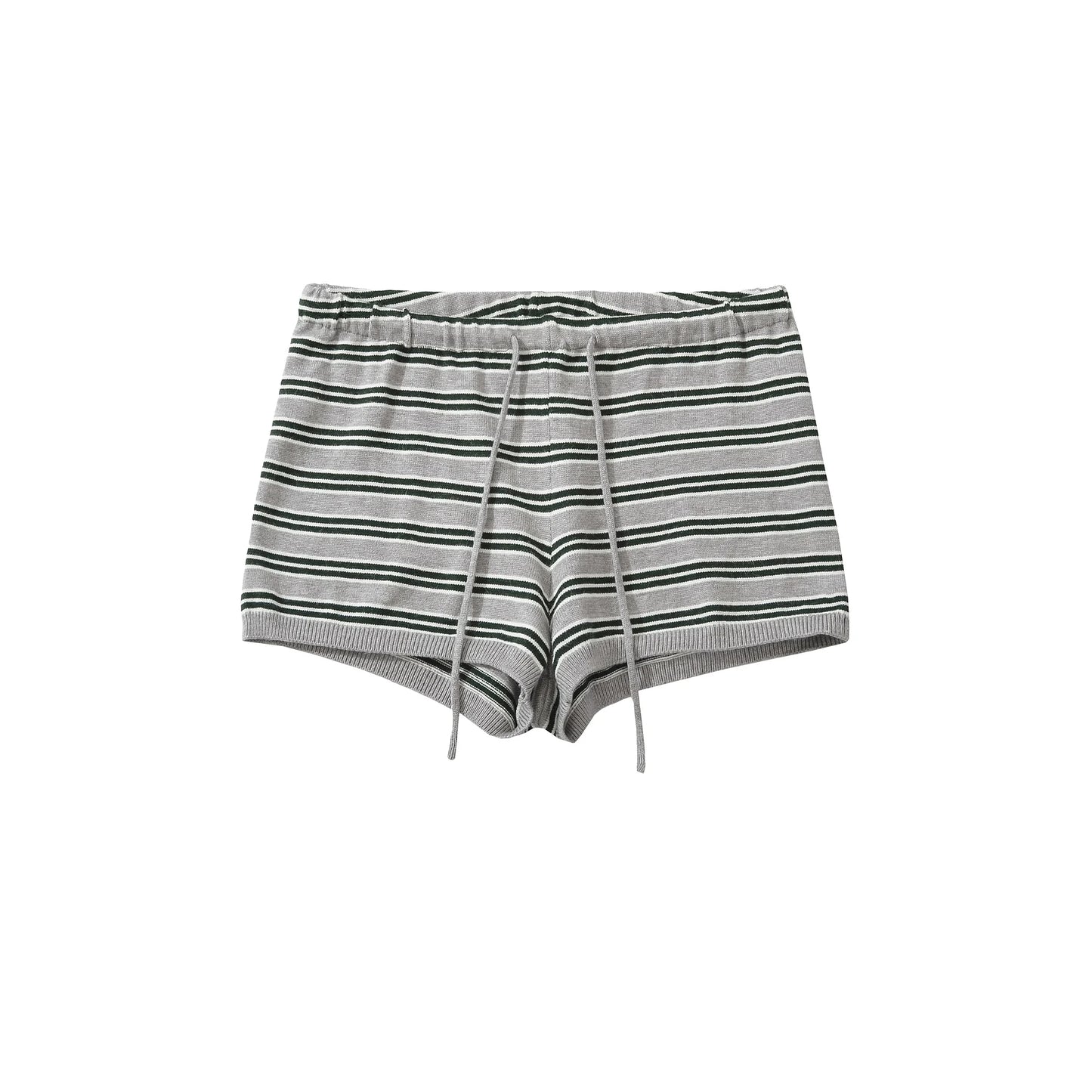 Striped shorts with a low cut