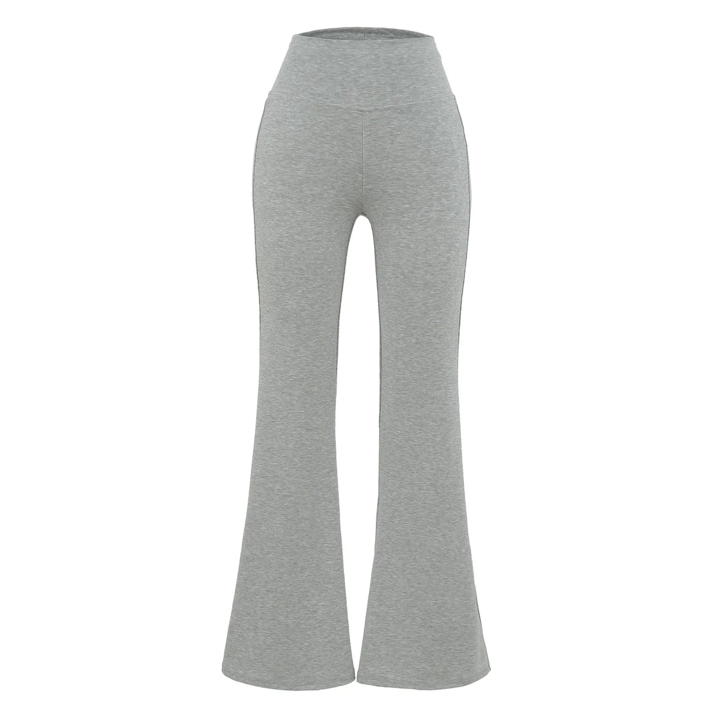 Flared pants with thick elastic at the waist