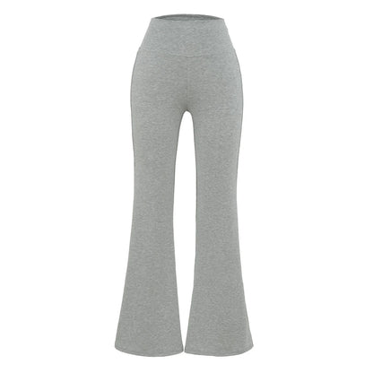 Flared pants with thick elastic at the waist