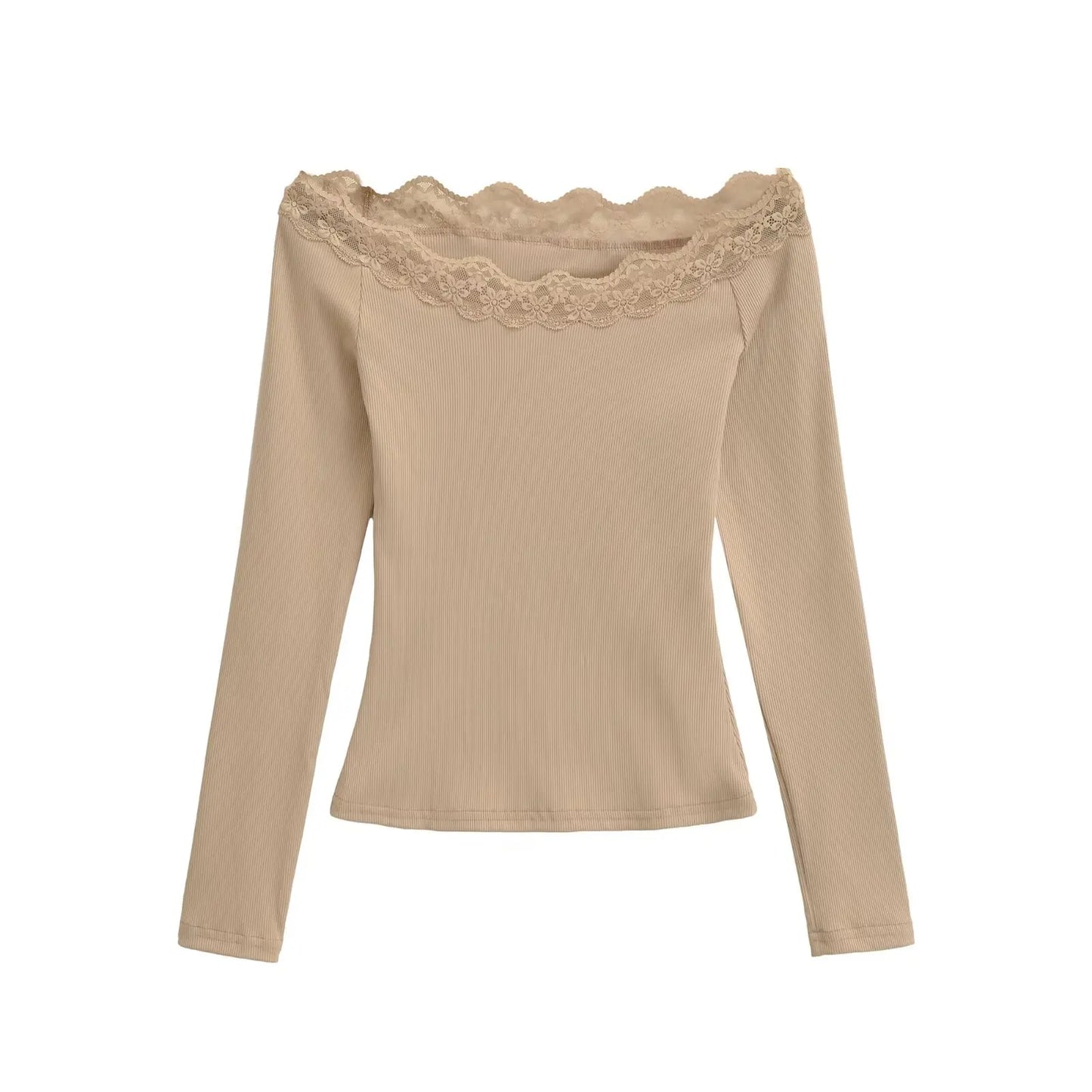 Long shirt with lace decorations