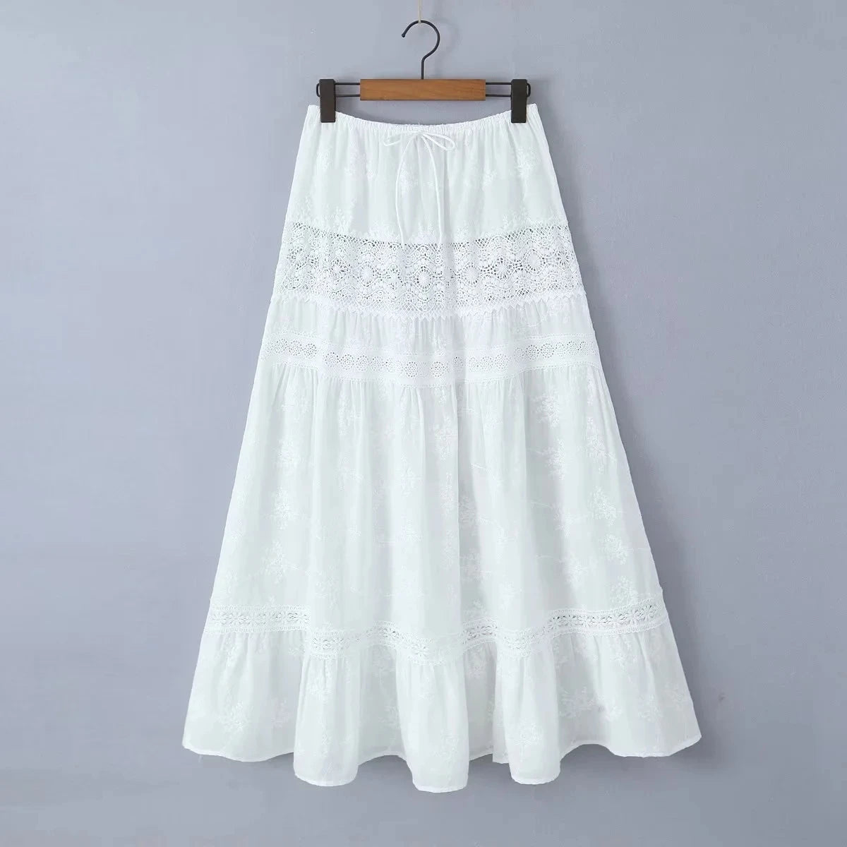 Aesthetic long lace skirt