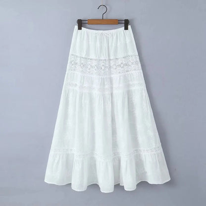 Aesthetic long lace skirt