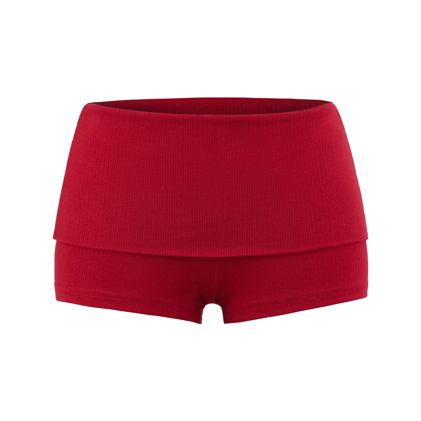 Shorts with folded rubber