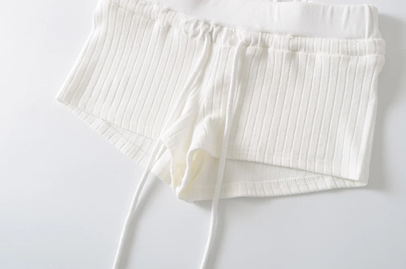 Mini shorts with striped texture