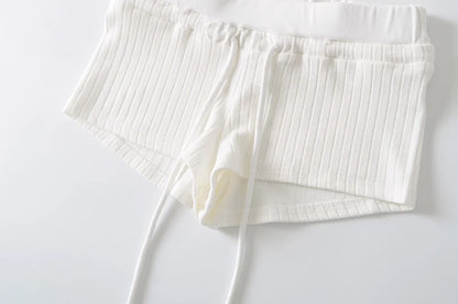 Mini shorts with striped texture