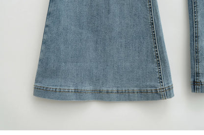High cut jeans with two buttons