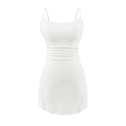 Tight dress with shirring at the waist