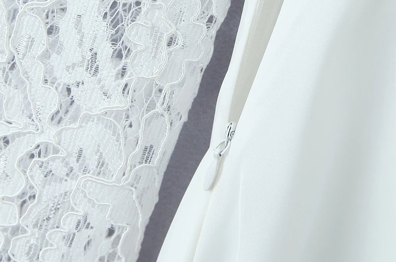 French style dress with lace sleeves