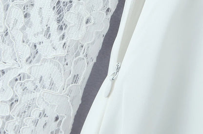 French style dress with lace sleeves