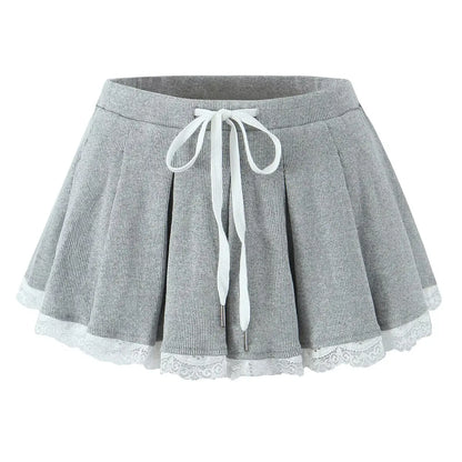 Gray skirt with lace at the end